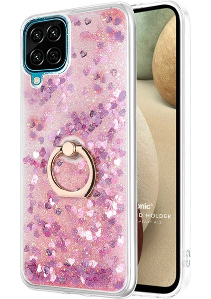 Samsung Galaxy A12 Kılıf Glitter Liquid Holder Pembe fiyatları