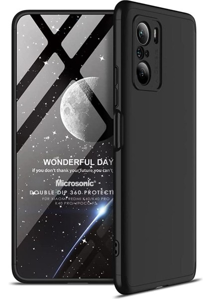 Xiaomi Poco F3 Kılıf Double Dip 360 Protective Siyah