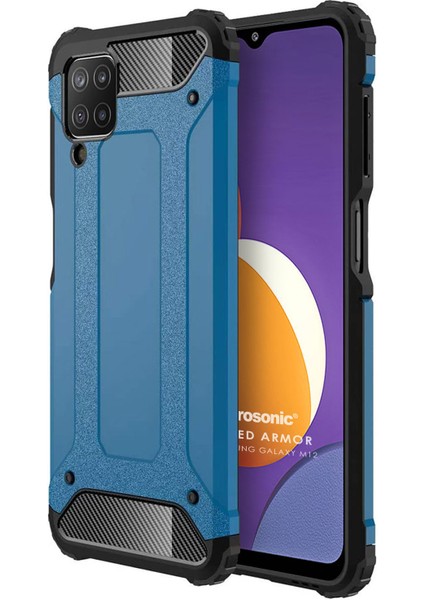 Samsung Galaxy M12 Kılıf Rugged Armor Mavi