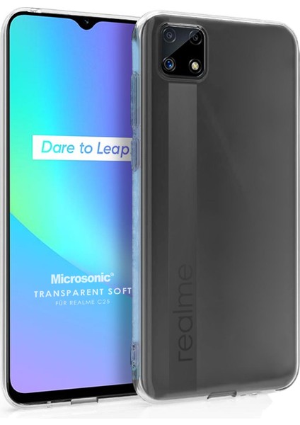 Realme C25 Kılıf Transparent Soft Beyaz