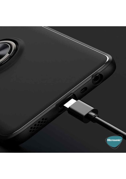 Oppo A54 4g Kılıf Kickstand Ring Holder Siyah Rose modelleri