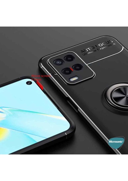 Oppo A54 4g Kılıf Kickstand Ring Holder Siyah Rose indirimleri