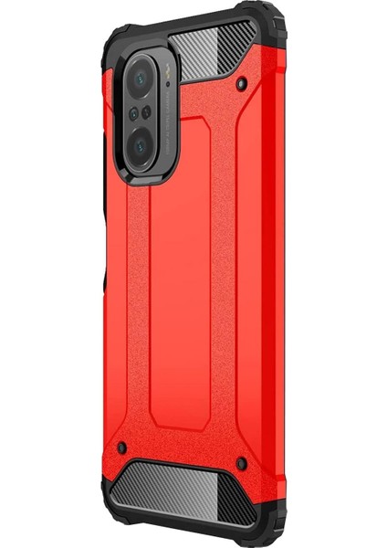 Xiaomi Redmi K40 Pro Kılıf Rugged Armor Kırmızı