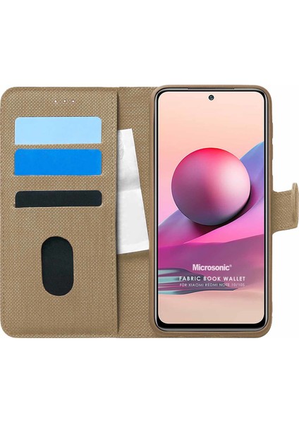 Xiaomi Redmi Note 10S Kılıf Fabric Book Wallet Gold fiyatları