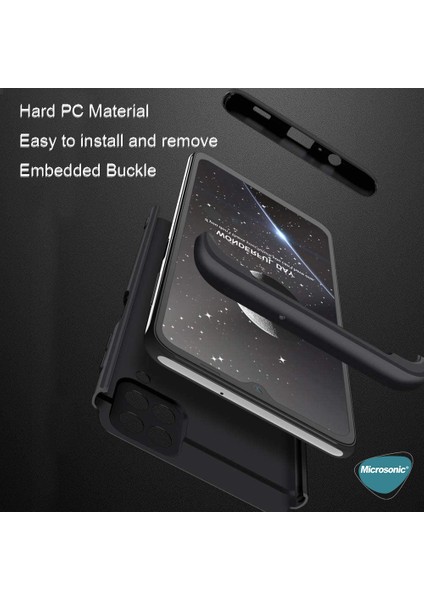 Samsung Galaxy M12 Kılıf Double Dip 360 Protective Siyah
