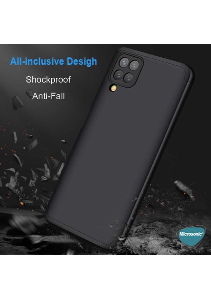 Samsung Galaxy M12 Kılıf Double Dip 360 Protective Siyah