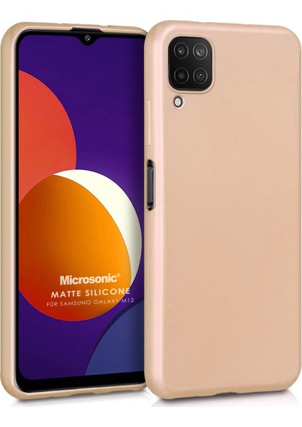 Matte Silicone Samsung Galaxy M12 Kılıf Gold