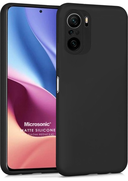 Matte Silicone Xiaomi Redmi K40 Kılıf Siyah