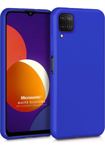 Matte Silicone Samsung Galaxy M12 Kılıf Mavi