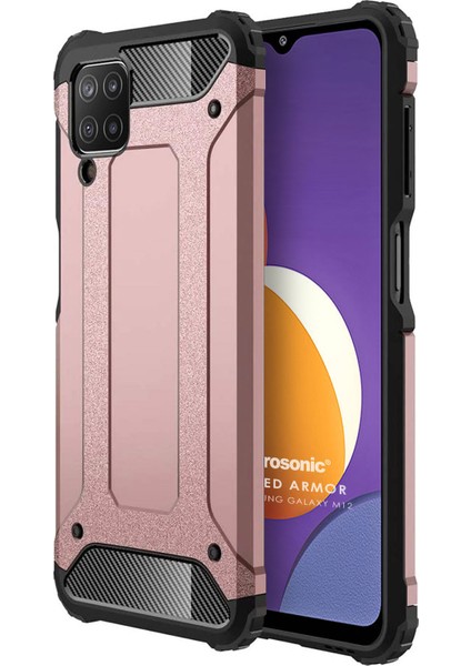 Samsung Galaxy M12 Kılıf Rugged Armor Rose Gold