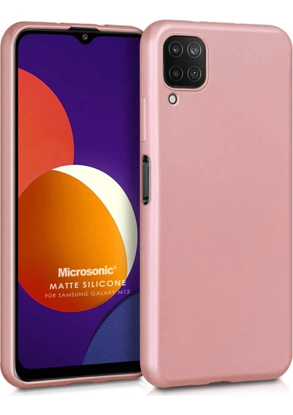 Matte Silicone Samsung Galaxy M12 Kılıf Rose Gold