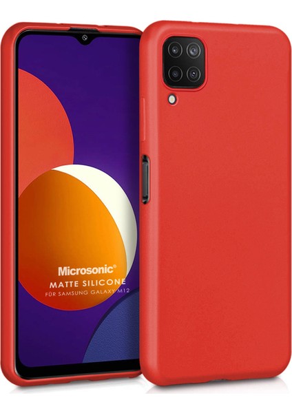 Matte Silicone Samsung Galaxy M12 Kılıf Kırmızı