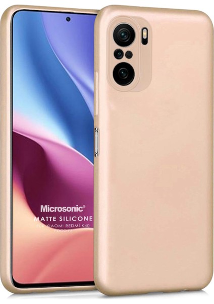 Matte Silicone Xiaomi Redmi K40 Kılıf Gold