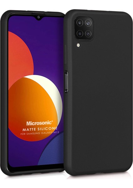 Matte Silicone Samsung Galaxy M12 Kılıf Siyah