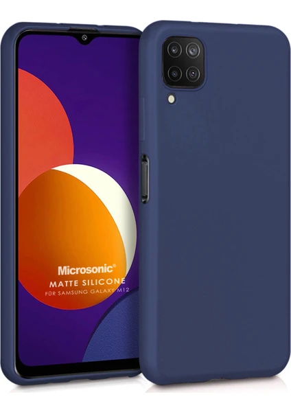 Matte Silicone Samsung Galaxy M12 Kılıf Lacivert