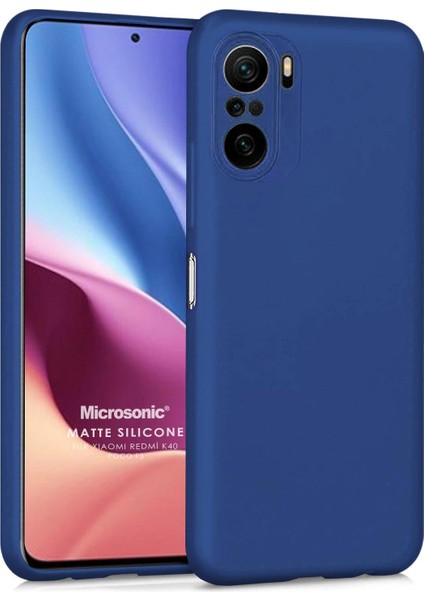 Matte Silicone Xiaomi Redmi K40 Pro Kılıf Lacivert