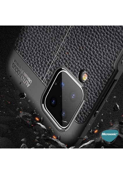 Samsung Galaxy M12 Kılıf Deri Dokulu Silikon Lacivert
