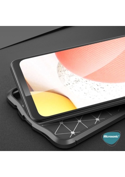 Samsung Galaxy M12 Kılıf Deri Dokulu Silikon Lacivert