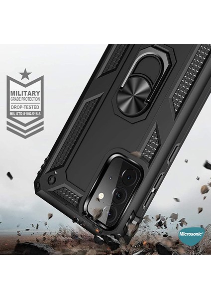 Samsung Galaxy A72 Kılıf Military Ring Holder Siyah modelleri