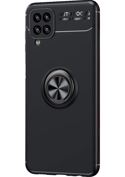 Samsung Galaxy M12 Kılıf Kickstand Ring Holder Siyah