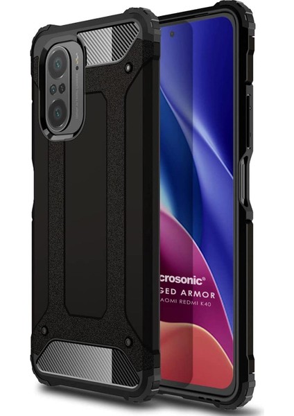 Xiaomi Redmi K40 Pro Kılıf Rugged Armor Siyah