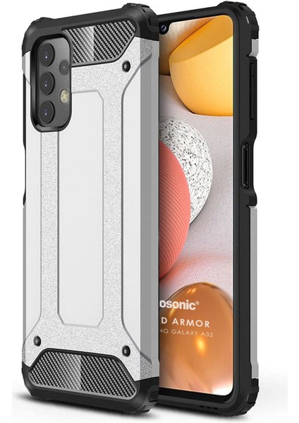 Samsung Galaxy A32 4g Kılıf Rugged Armor Gümüş
