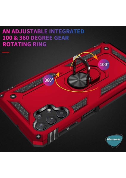 Samsung Galaxy A32 4g Kılıf Military Ring Holder Kırmızı