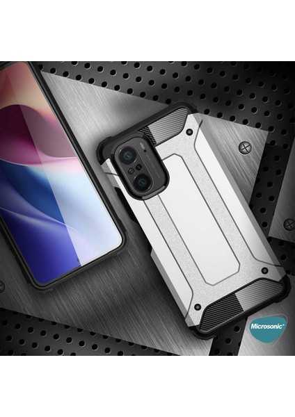 Xiaomi Redmi K40 Kılıf Rugged Armor Kırmızı