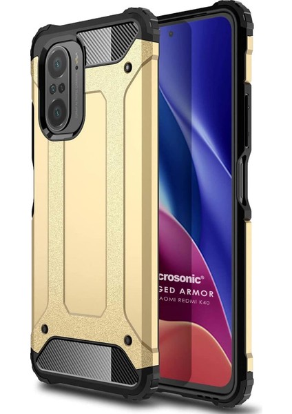 Xiaomi Redmi K40 Kılıf Rugged Armor Gold