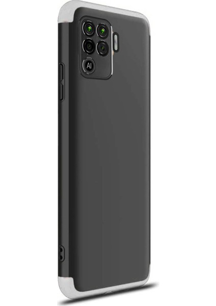 Oppo Reno 5 Lite Kılıf Double Dip 360 Protective Siyah Gri