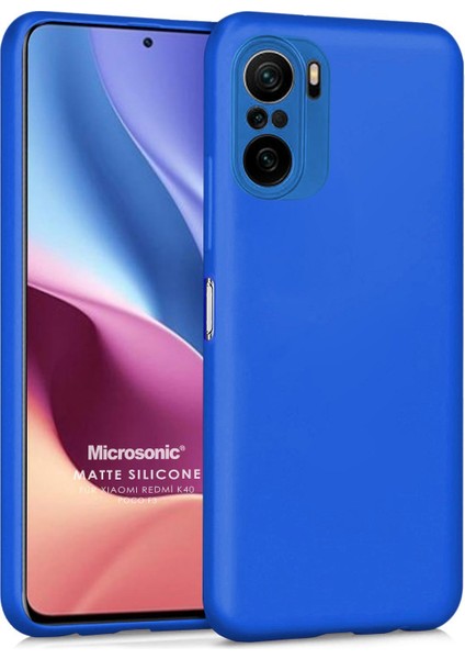 Matte Silicone Xiaomi Redmi K40 Pro Kılıf Mavi