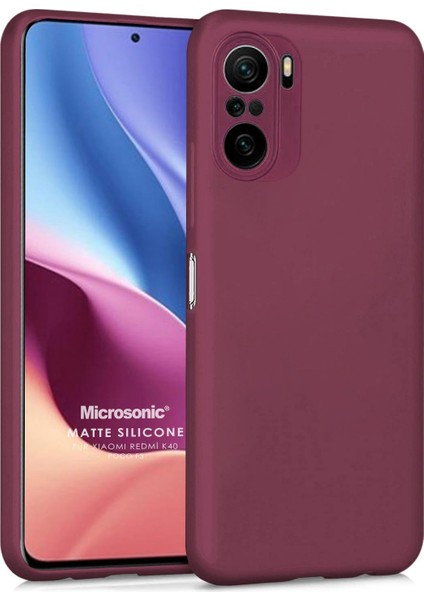 Matte Silicone Xiaomi Redmi K40 Pro Kılıf Mor