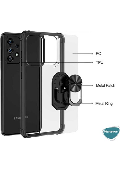 Samsung Galaxy A72 Kılıf Grande Clear Ring Holder Siyah fırsatları