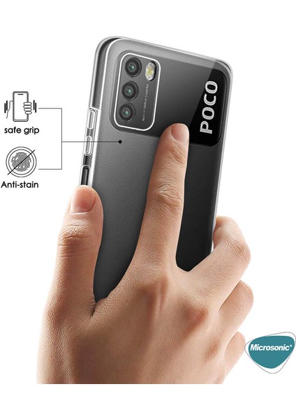 Xiaomi Poco M3 Kılıf 6 Tarafı Tam Full Koruma 360 Clear Soft Şeffaf