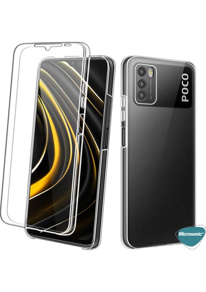 Xiaomi Poco M3 Kılıf 6 Tarafı Tam Full Koruma 360 Clear Soft Şeffaf