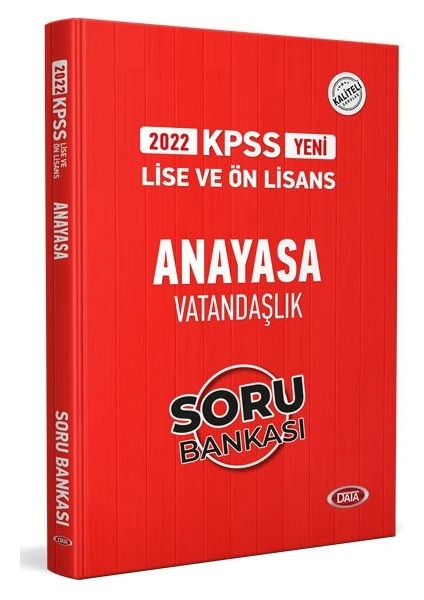 Data Yayınları 2022 KPSS Lise ve Ön Lisans Anayasa Vatandaşlık Soru Bankası