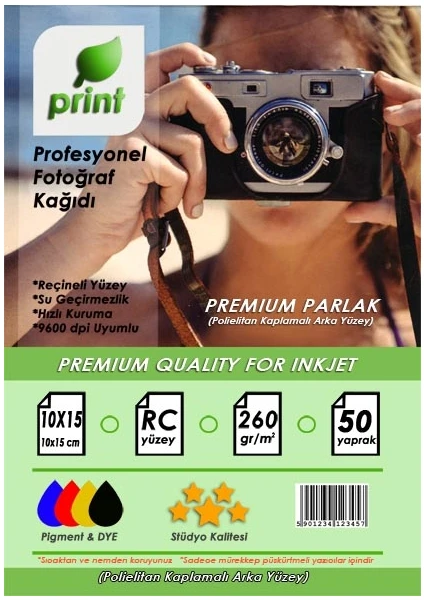 Epson L810 Fotoğraf Kağıdı Premium Parlak 10X15 cm 50 Yaprak