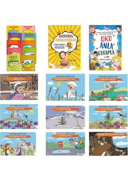 Cin Ali 10'lu Kitap Seti + 1. Sınıflar Için Uygulamalı Hızlı Okuma Teknikleri + 1. Sınıflar Için Oku Anla Cevapla + 9'lu En Eğlenceli Öykü Dizisi Özel Serisi