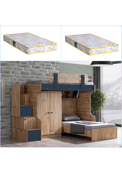 Riva Ranza Karyola 2 Kapaklı Dolap + 2 Adet Comfort Yatak