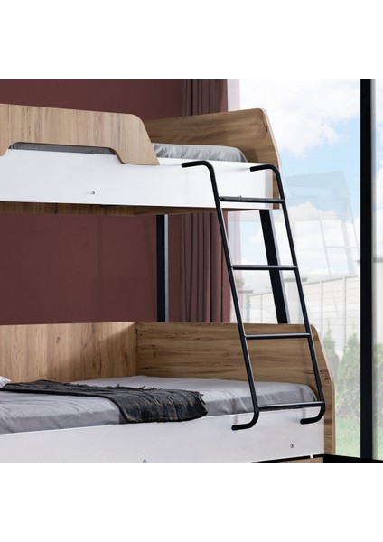 Alba Yavrulu Geniş Ranza, Beyaz + 3 Adet Comfort Yatak fırsatları