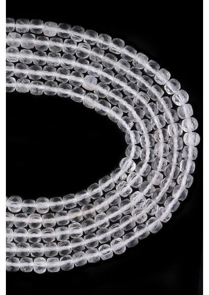 4x4 mm Küp Kesim Kristal Kuvars Taşı Dizi - DZ3895