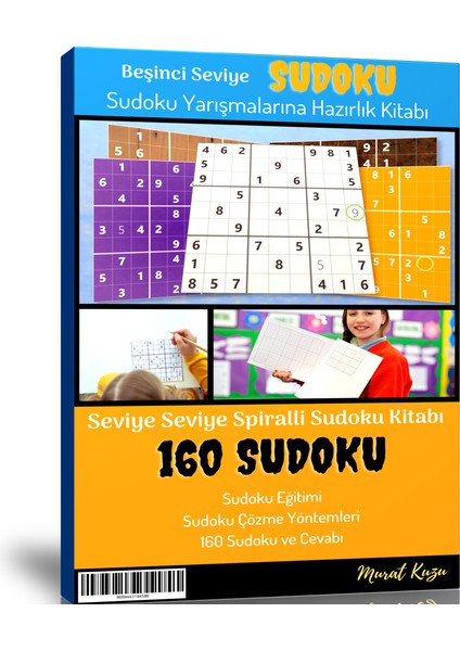 Enine Boyuna Eğitim Beşinci Seviye Sudoku Kitabı Spiralli (160 Seçilmiş Sudoku)
