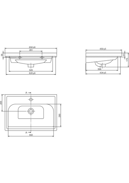 Seramik Cerastyle Frame 65 cm Etajerli Lavabo