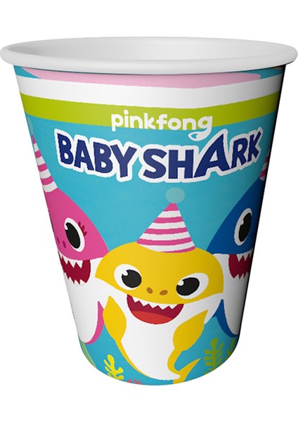 Baby Shark Karton Bardak - 8 Adet modelleri
