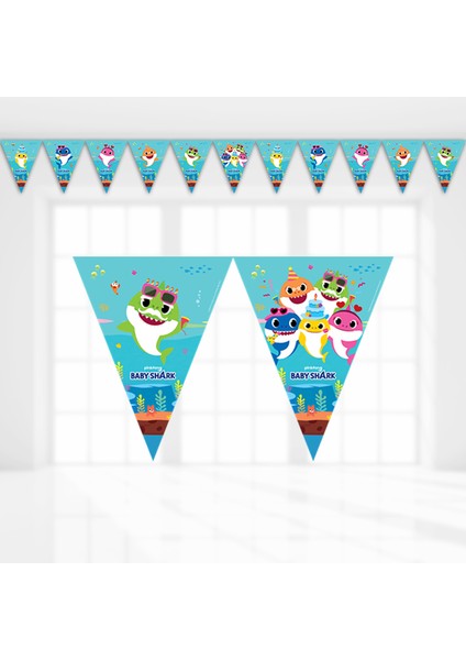 Baby Shark Üçgen Bayrak Flama - 3,20 mt.