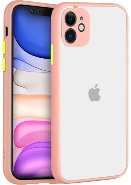 Apple iPhone 11 Kılıf Kamera Korumalı Mat Renkli Buzlu Hux Silikon Siyah