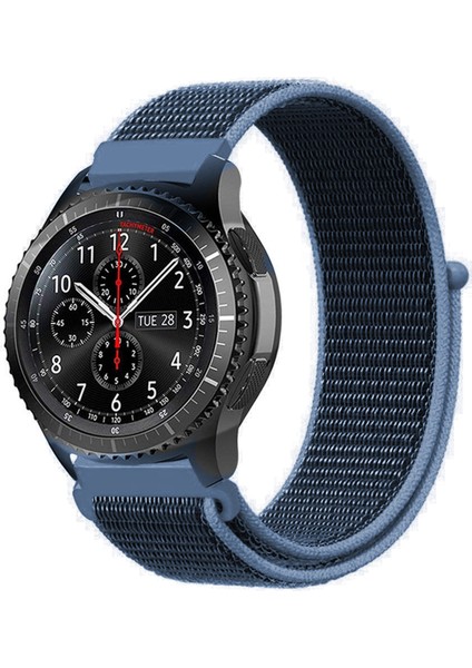 Samsung Galaxy Watch 42 mm Için Cırtlı Kumaş Kordon Kayış - KY17