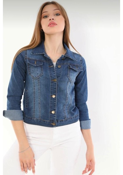 Kadın Kısa Kot Çeket modelleri