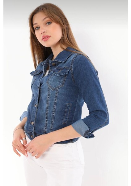 Kadın Kısa Kot Çeket indirimleri