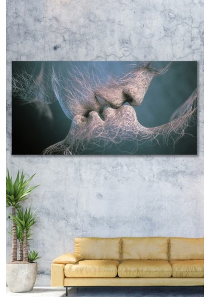 Sürreal Aşk Duvar Kanvas Tablo 60 x 120 cm